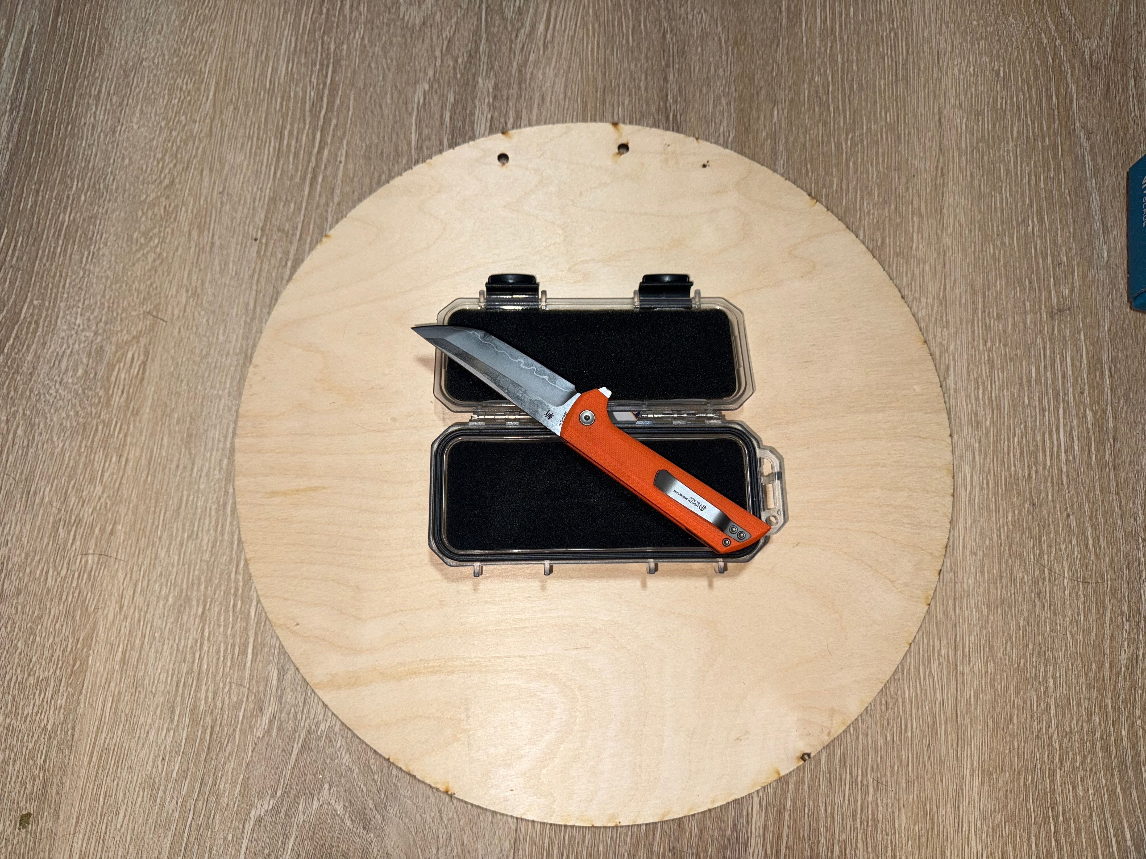 North Mountain Blade Button lock chop2 SLD-Magic Steel/ OrangeG10